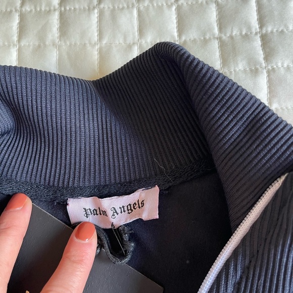 Palm Angels Black Jacket with Pink Stripes - Picture 8 of 13